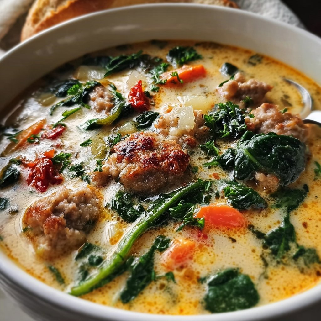 Creamy Italian Chicken Sausage Soup