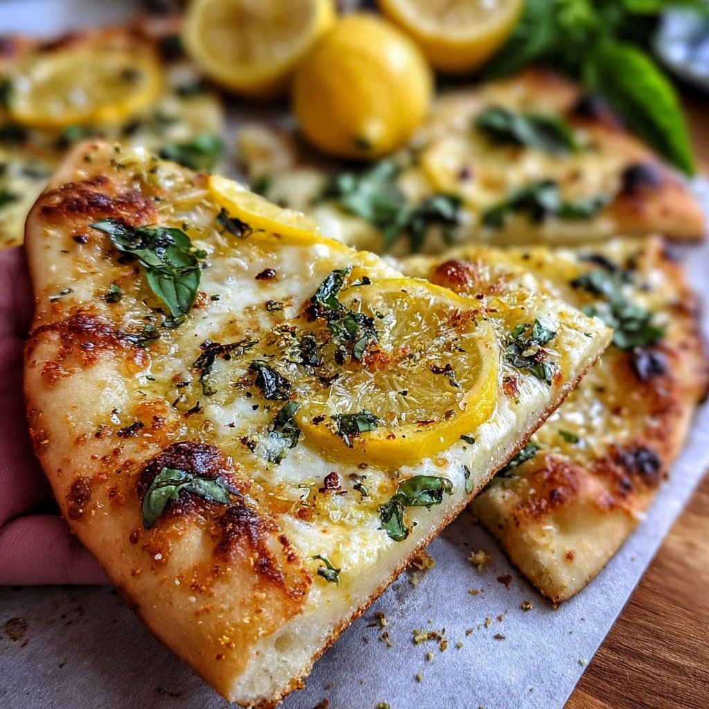 Easy Lemon Basil Cheese Flatbread