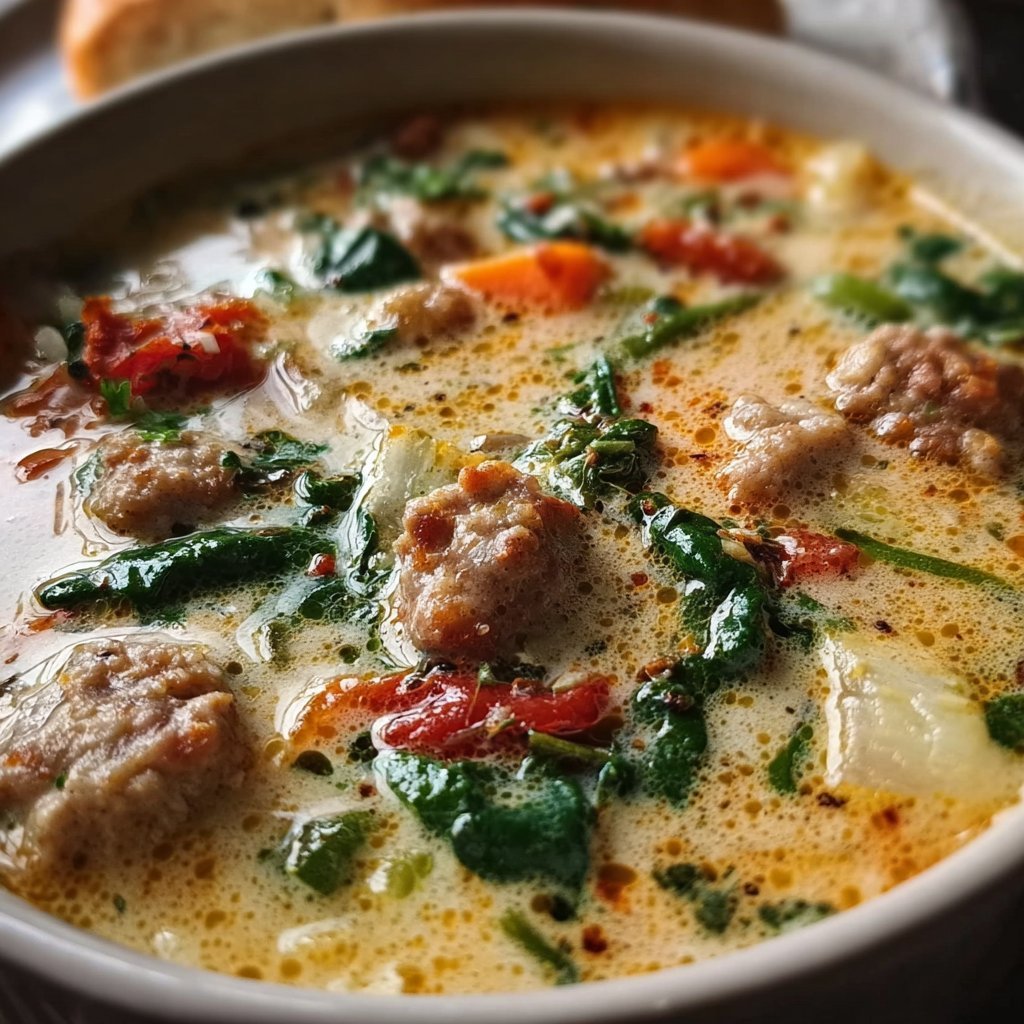 CREAMY ITALIAN CHICKEN SAUSAGE SOUP