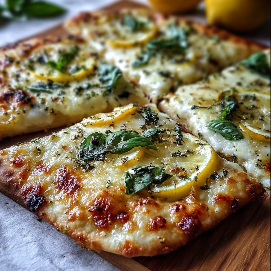 Easy Lemon Basil Cheese Flatbread