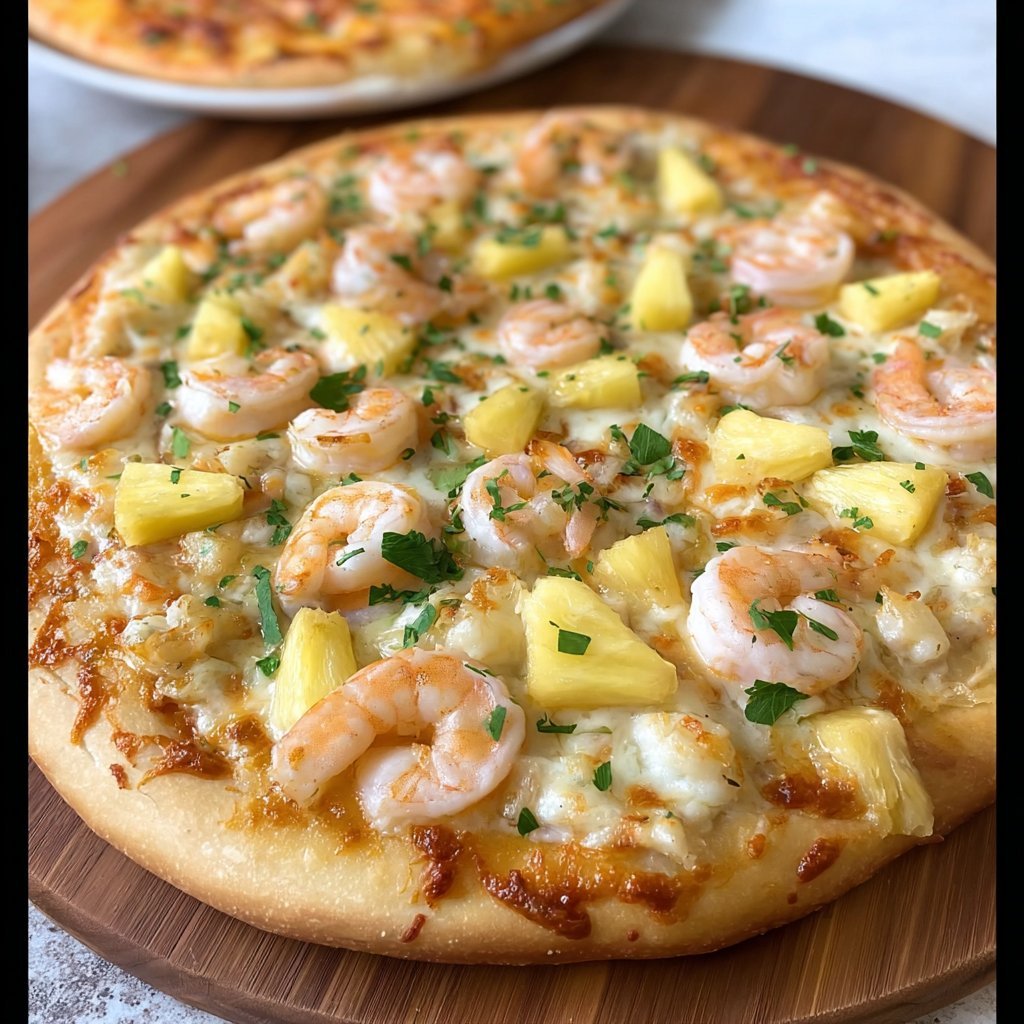 Tropical Shrimp Pizza with Pineapple Burst