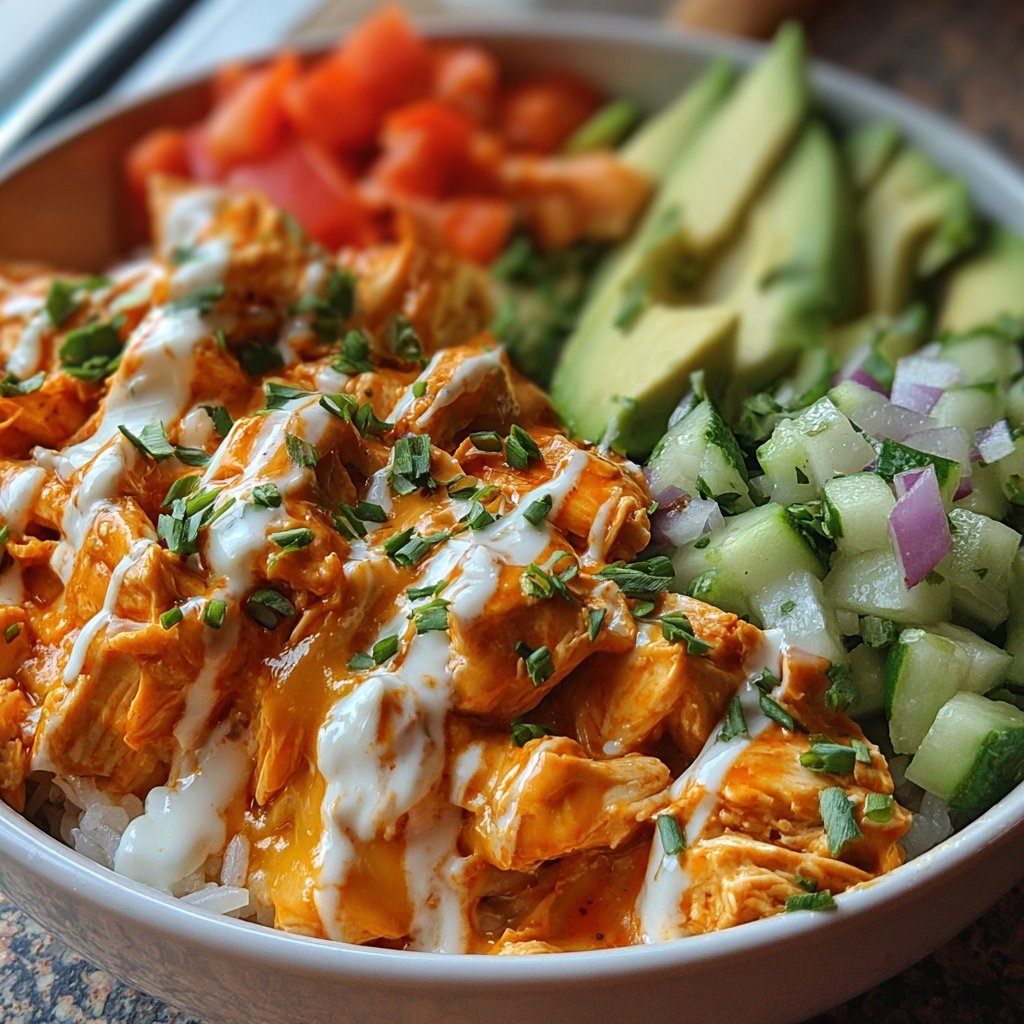 Spicy Buffalo Chicken & Rice Power Bowls