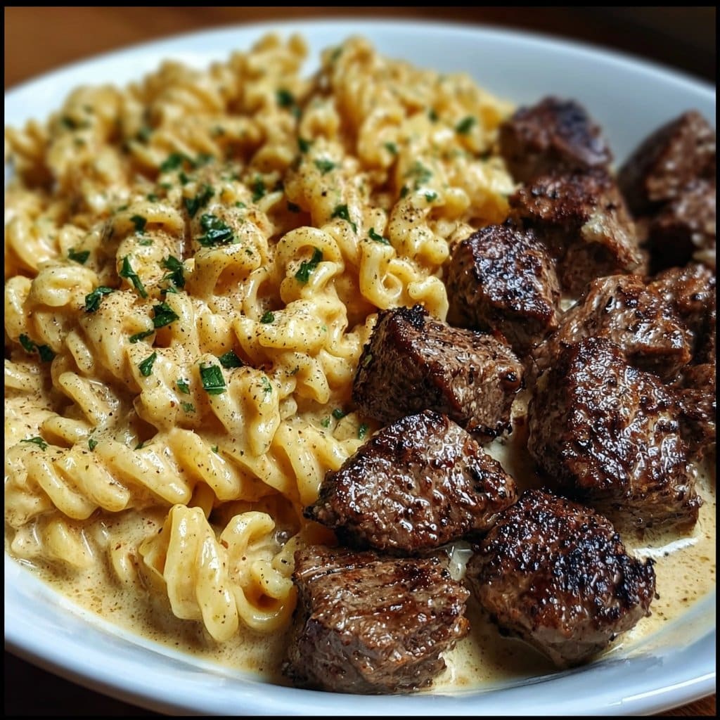Sweet and Spicy Garlic Steak Pasta