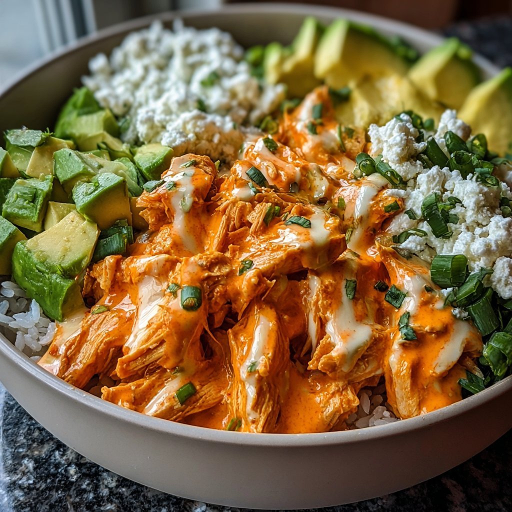 Spicy Buffalo Chicken & Rice Power Bowls