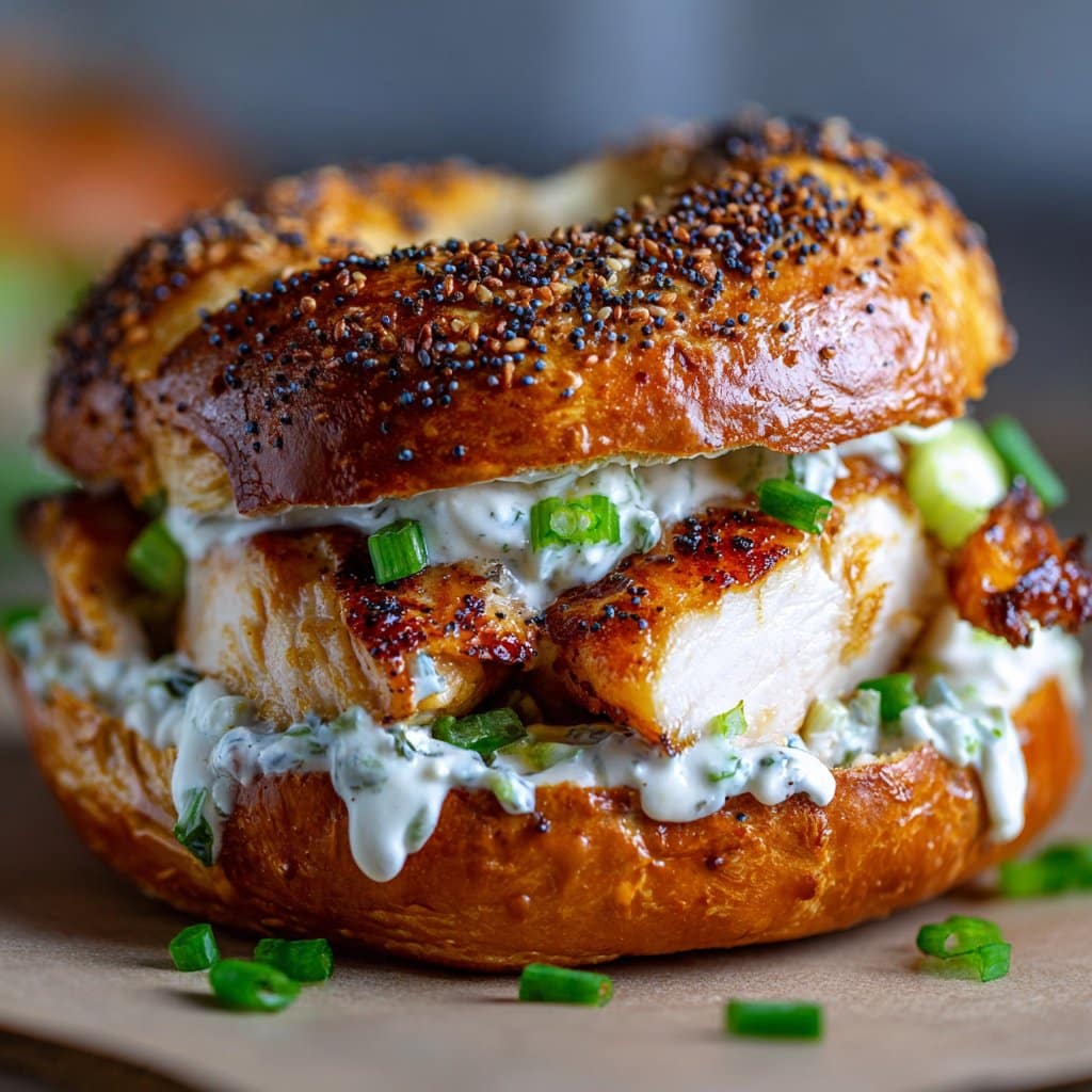 Everything Bagel Chicken with Scallion Cream Cheese Sauce