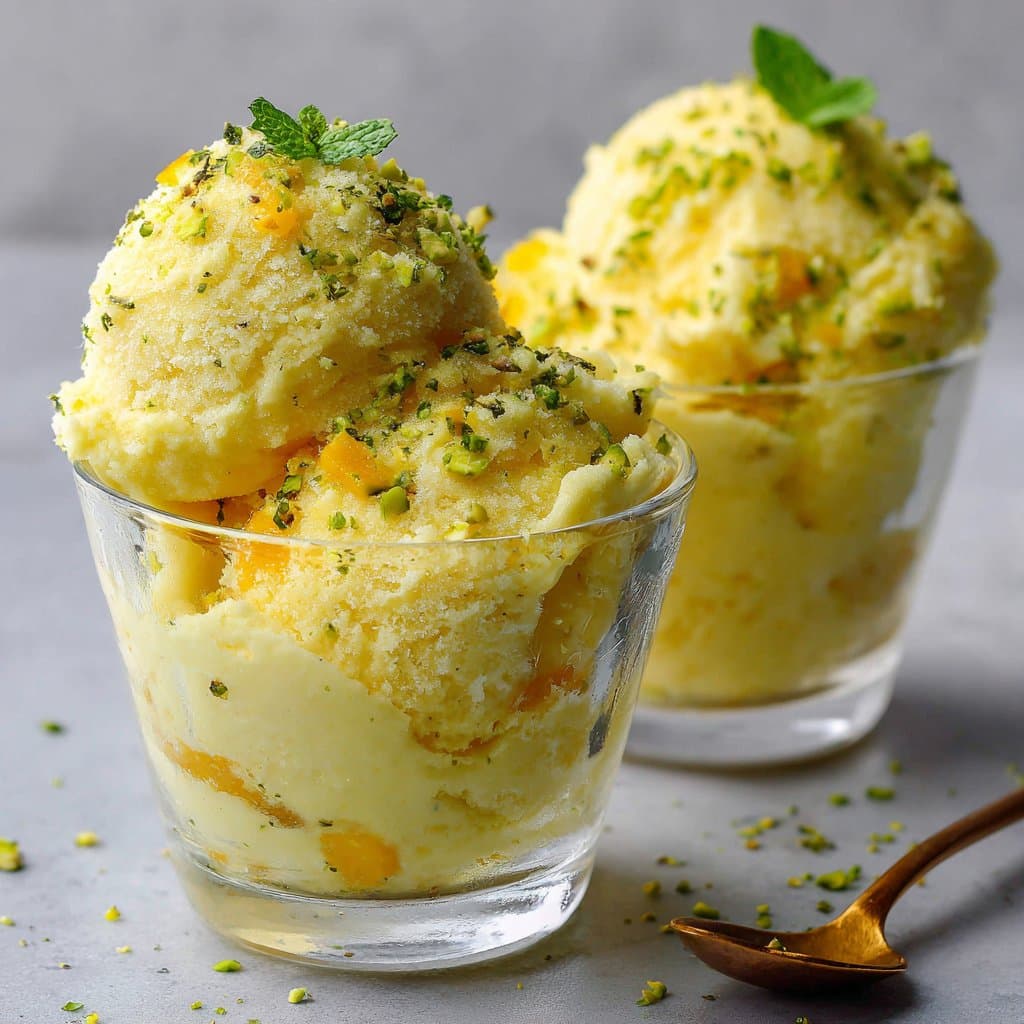 Mango Sorbet in Lime Shells