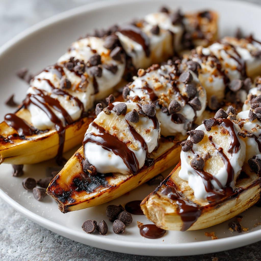 Grilled Banana Boats with Chocolate Chips