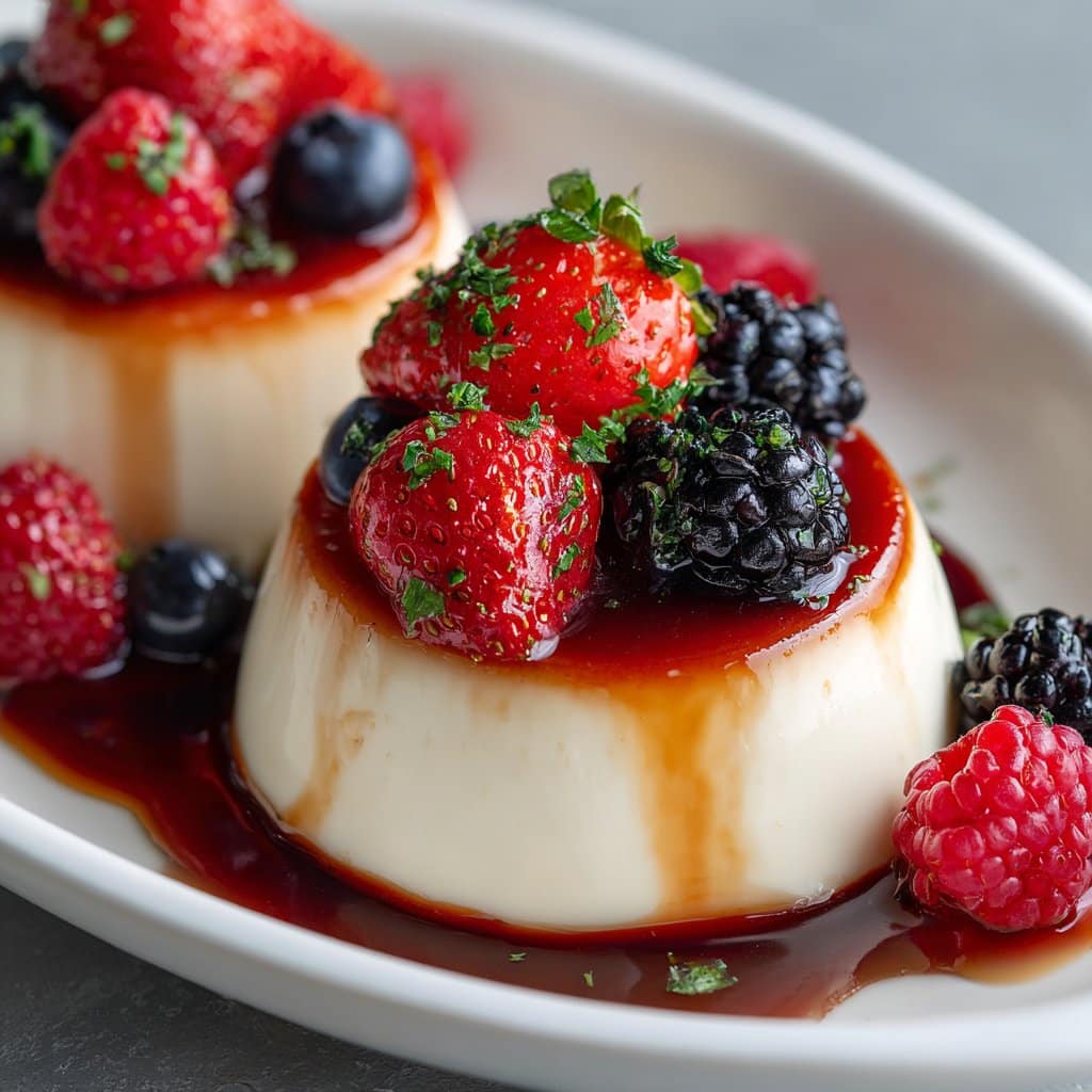 Vanilla Bean Panna Cotta with Berries