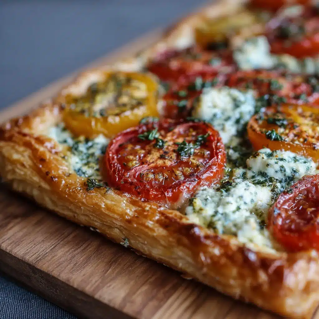 Puff Pastry Tomato Tart with Herbed Cheese