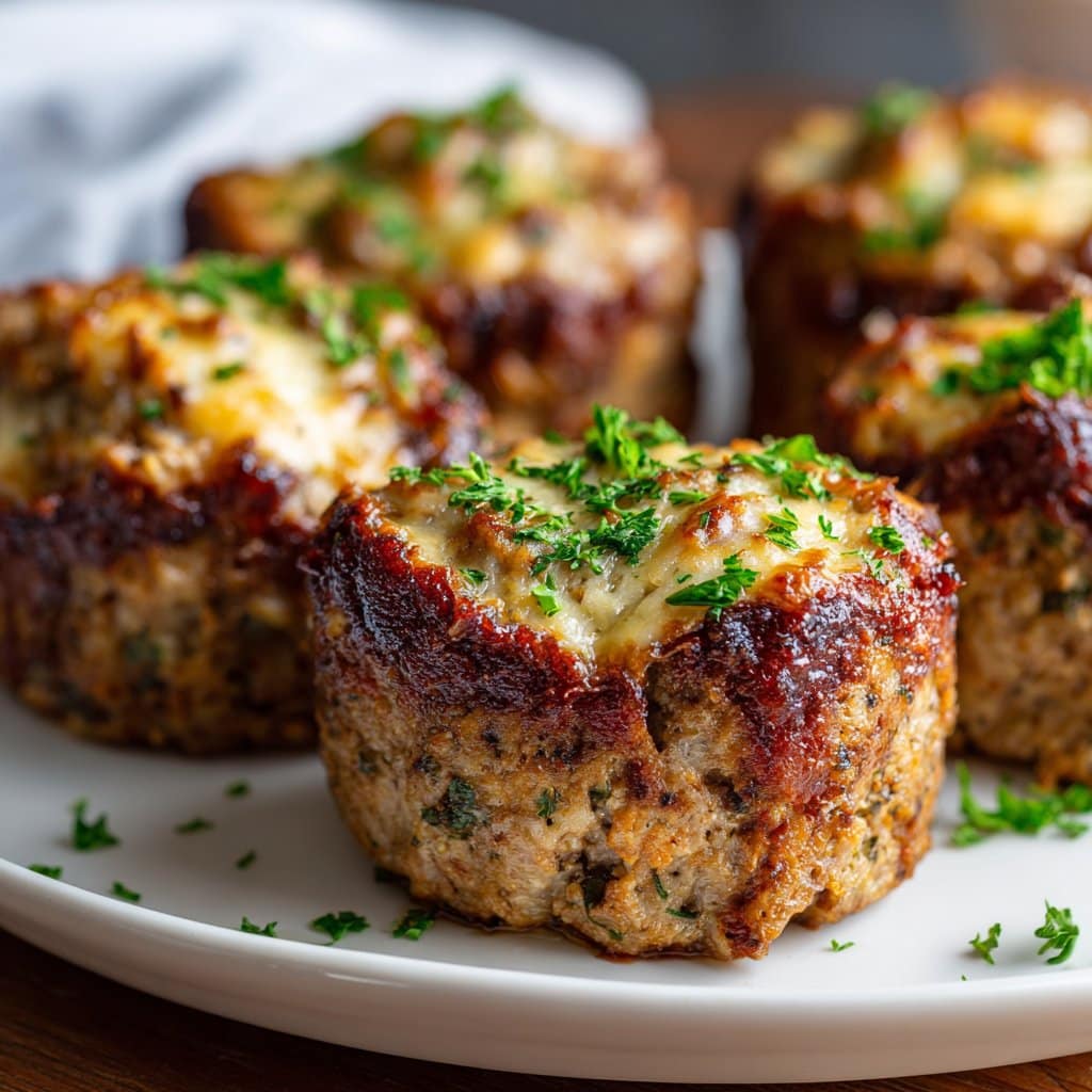 Garlic Parmesan Meatloaf Minis