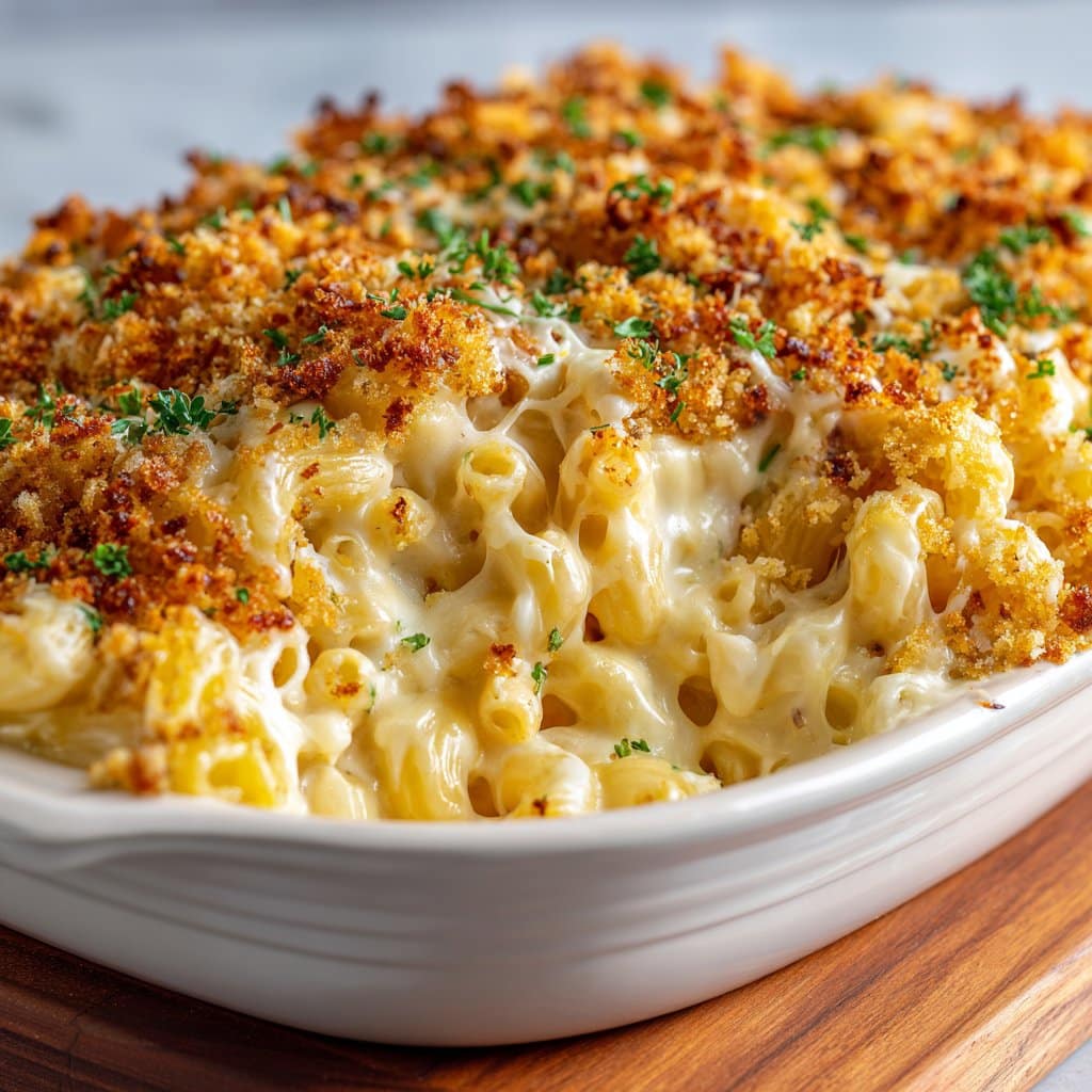 Creamy Mac and Cheese with Cracker Topping