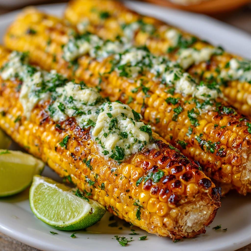 Grilled Corn on the Cob with Garlic Herb Butter