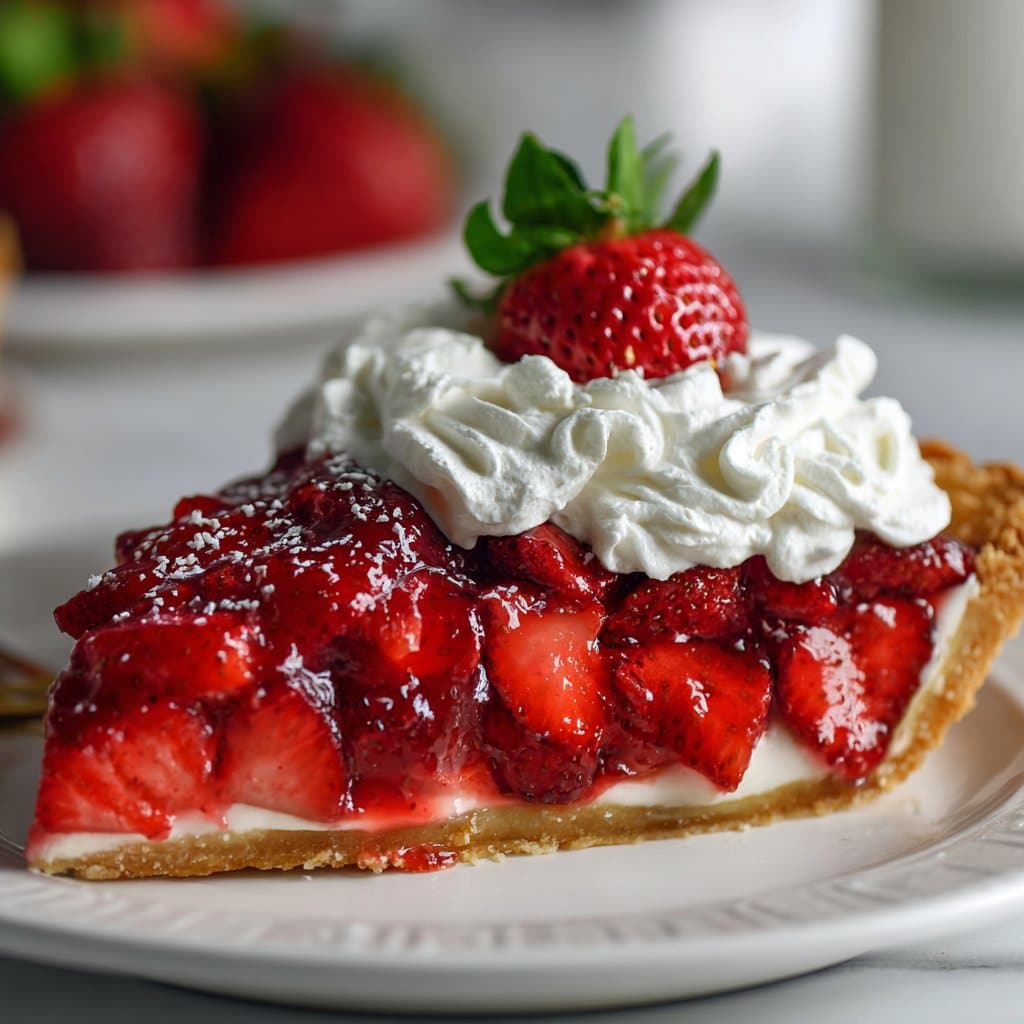 Summer Strawberry Pie with Whipped Cream Topping