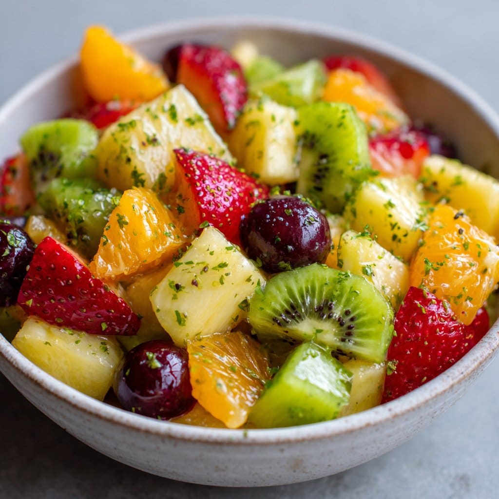 Fresh Fruit Salad with Honey Lime Dressing