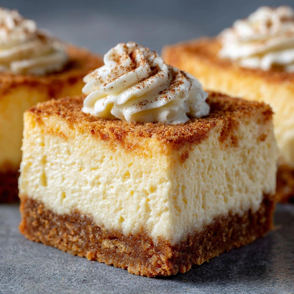 Vanilla Cheesecake Squares with Graham Cracker Base