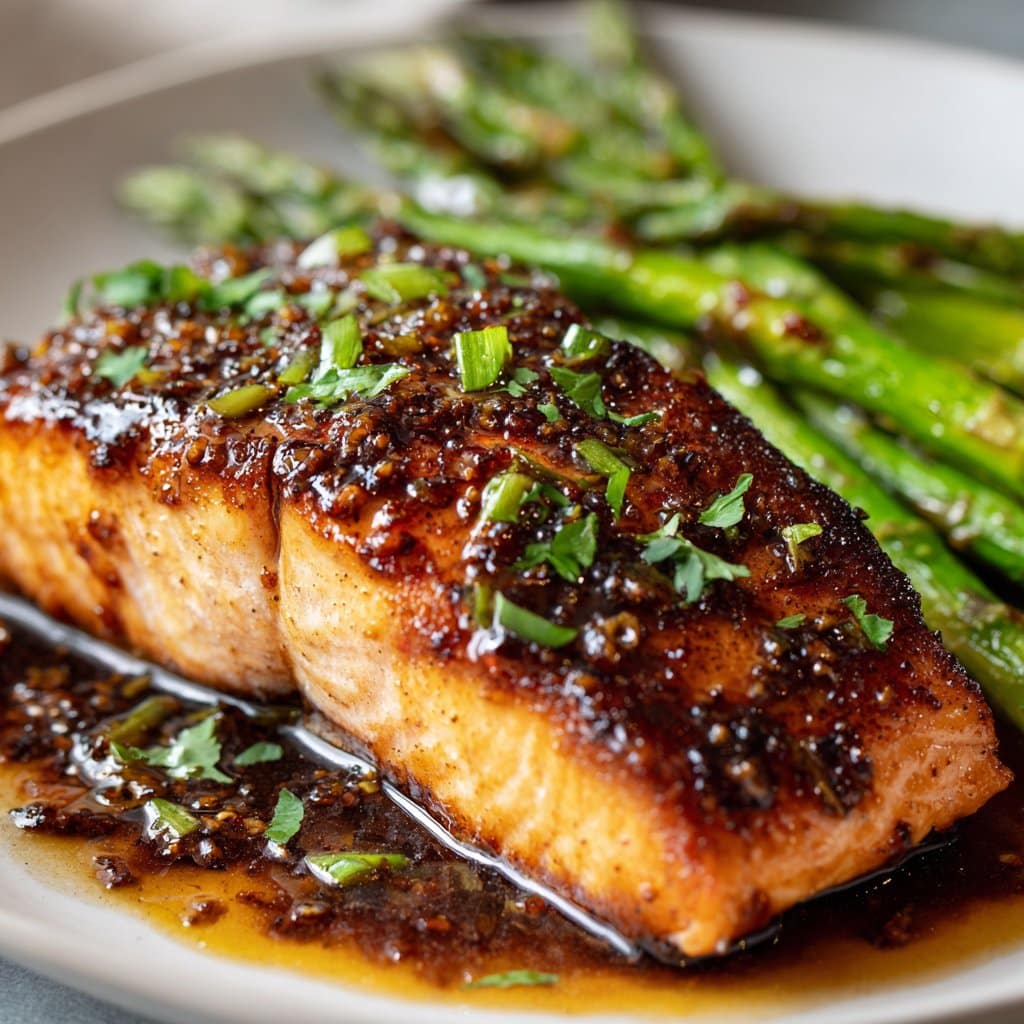 Pan-Seared Salmon with Honey Garlic Glaze