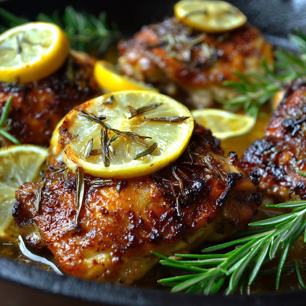 Roasted Chicken Thighs with Lemon and Rosemary