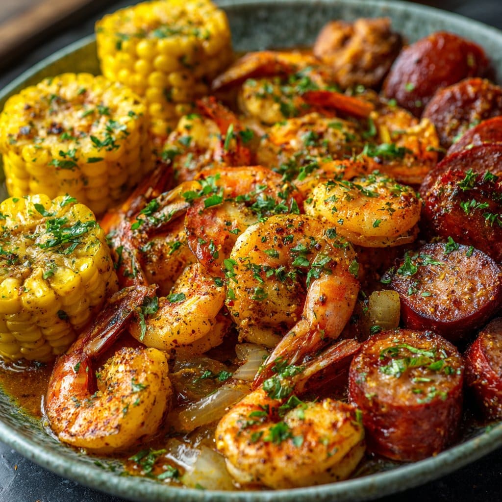 Seafood Boil with Shrimp, Sausage and Cajun Butter