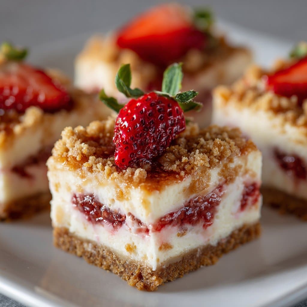 Strawberry Cheesecake Crunch Bites with Cookie Crust