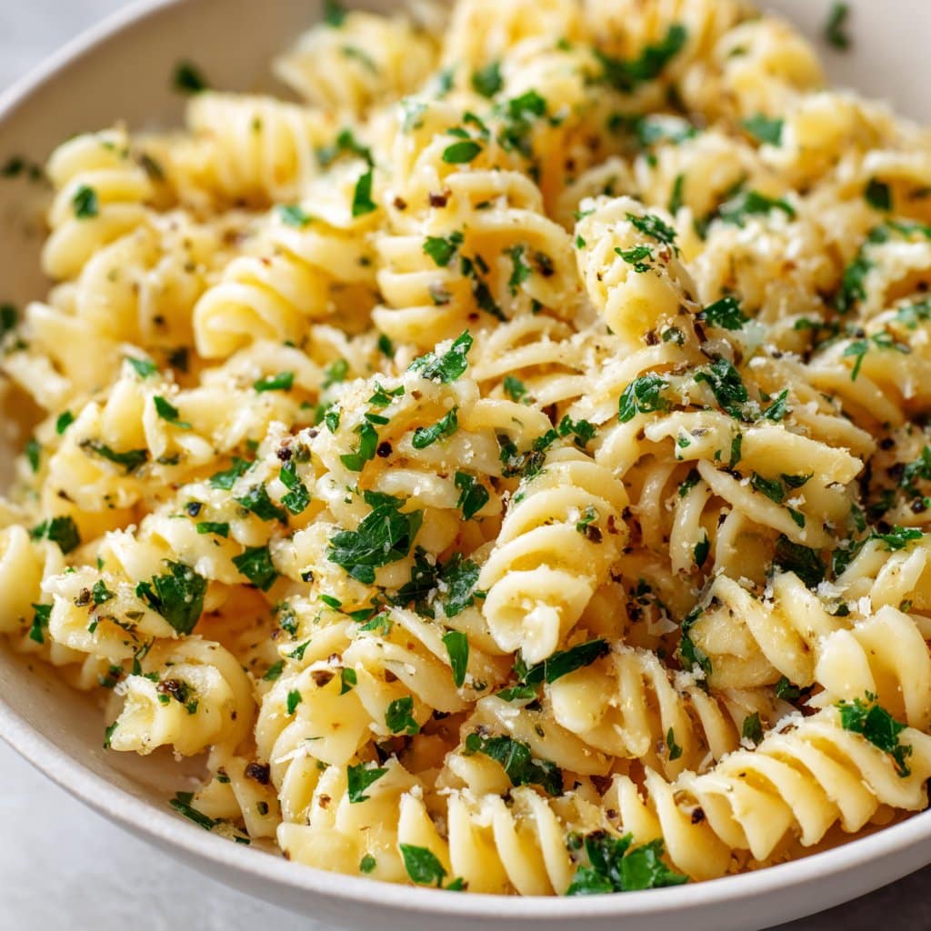 Italian Pasta with Garlic Butter and Fresh Parsley