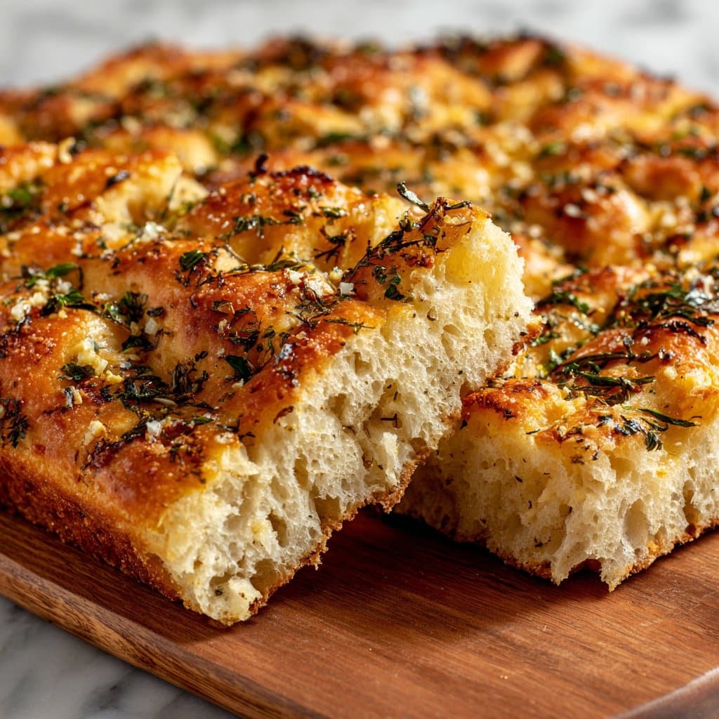 Sourdough Focaccia Recipe with Garlic and Herbs