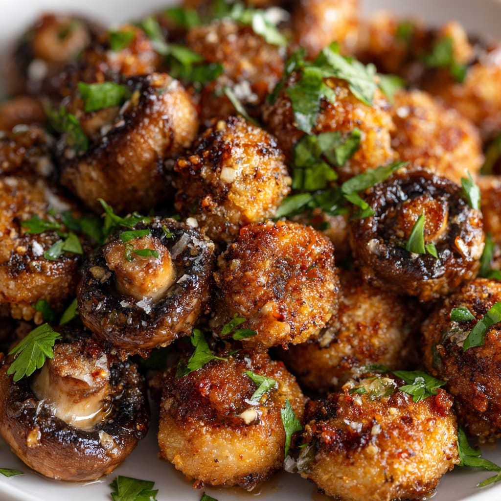 Crispy Garlic Mushroom Bites