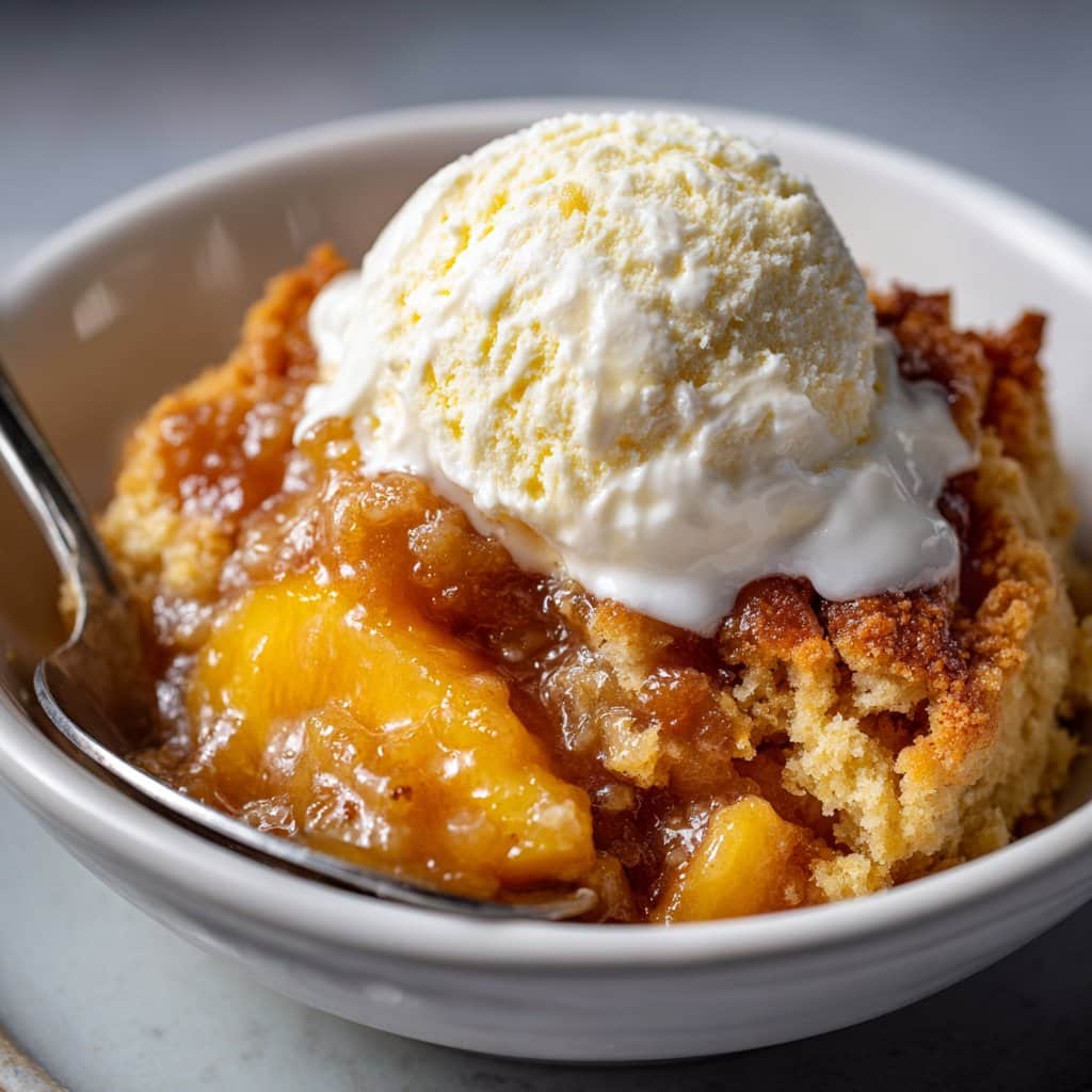 Super Easy Peach Cobbler