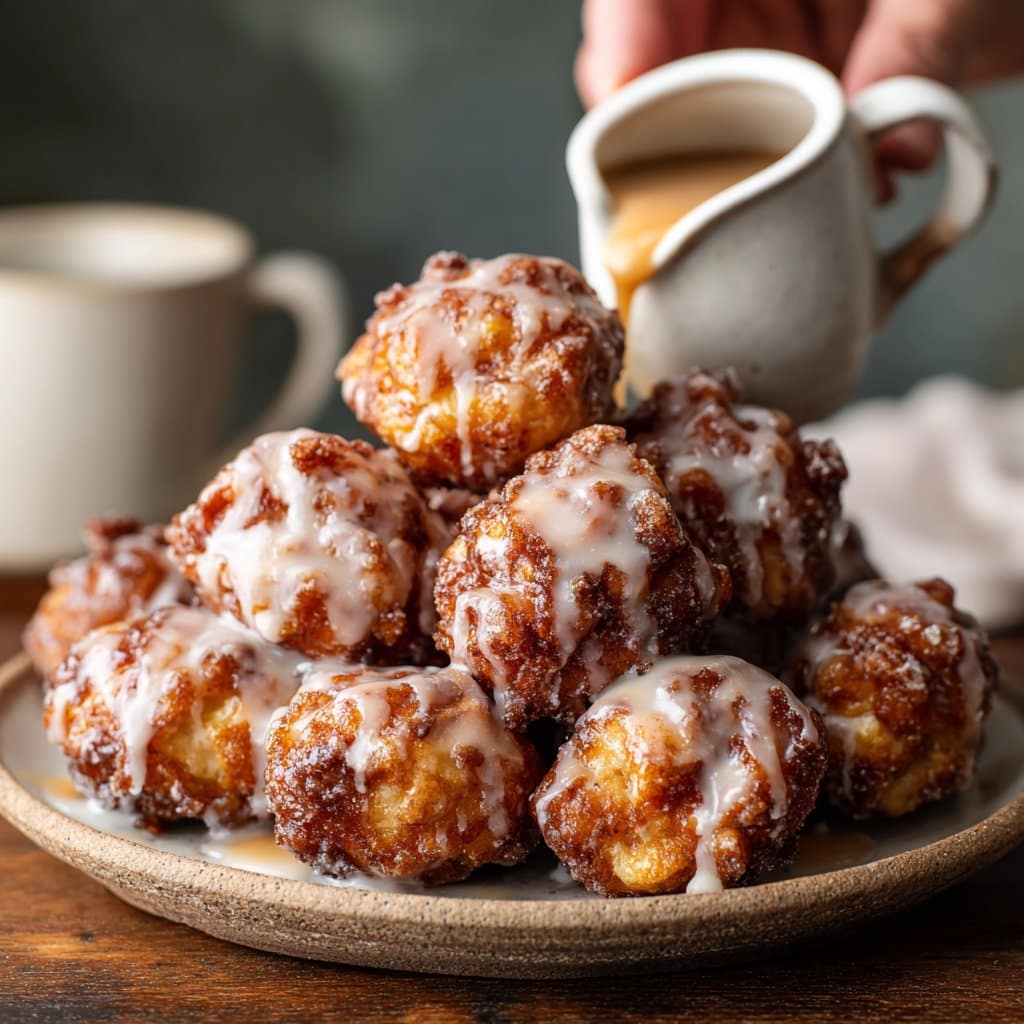 Apple Fritter Bites with Cinnamon Glaze