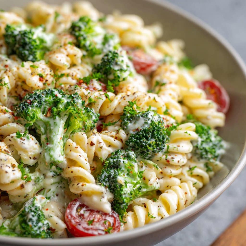 Fresh Broccoli Pasta Salad with Creamy Dressing