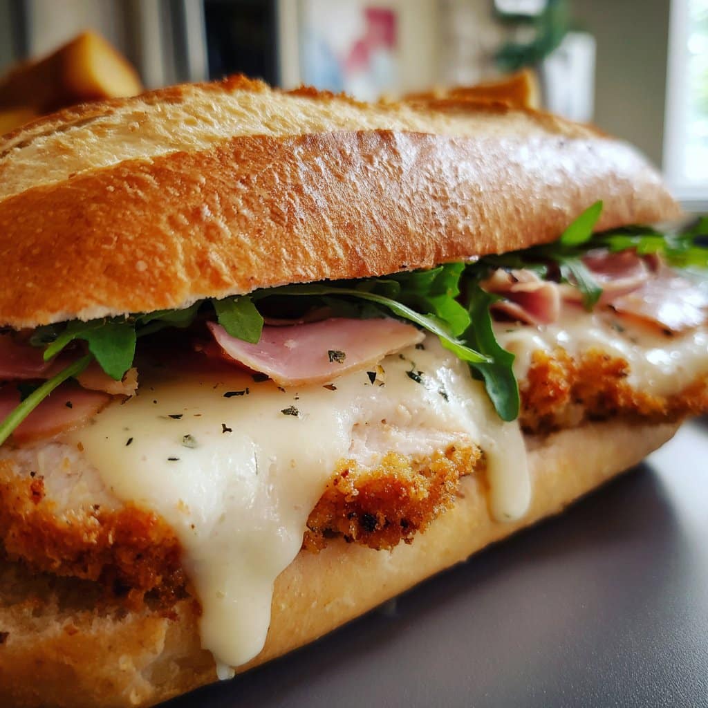 Chicken Cordon Bleu Sandwich with Dijon Mayo
