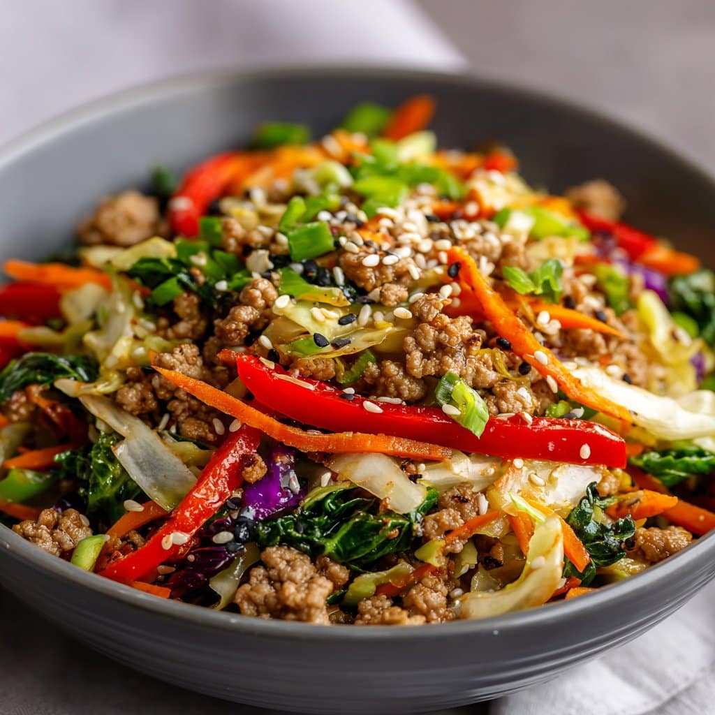 Eggroll In A Bowl with Ground Turkey and Veggies