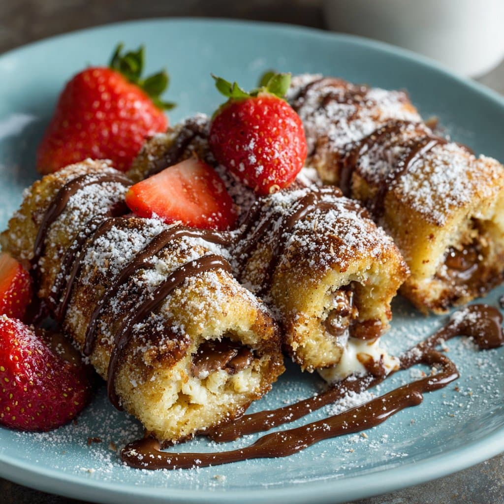 Nutella French Toast Roll-Ups for Easy Breakfast