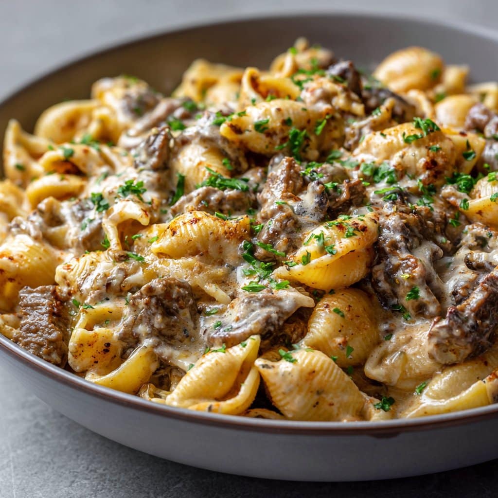 Creamy Beef & Shells – One Pot Dinner
