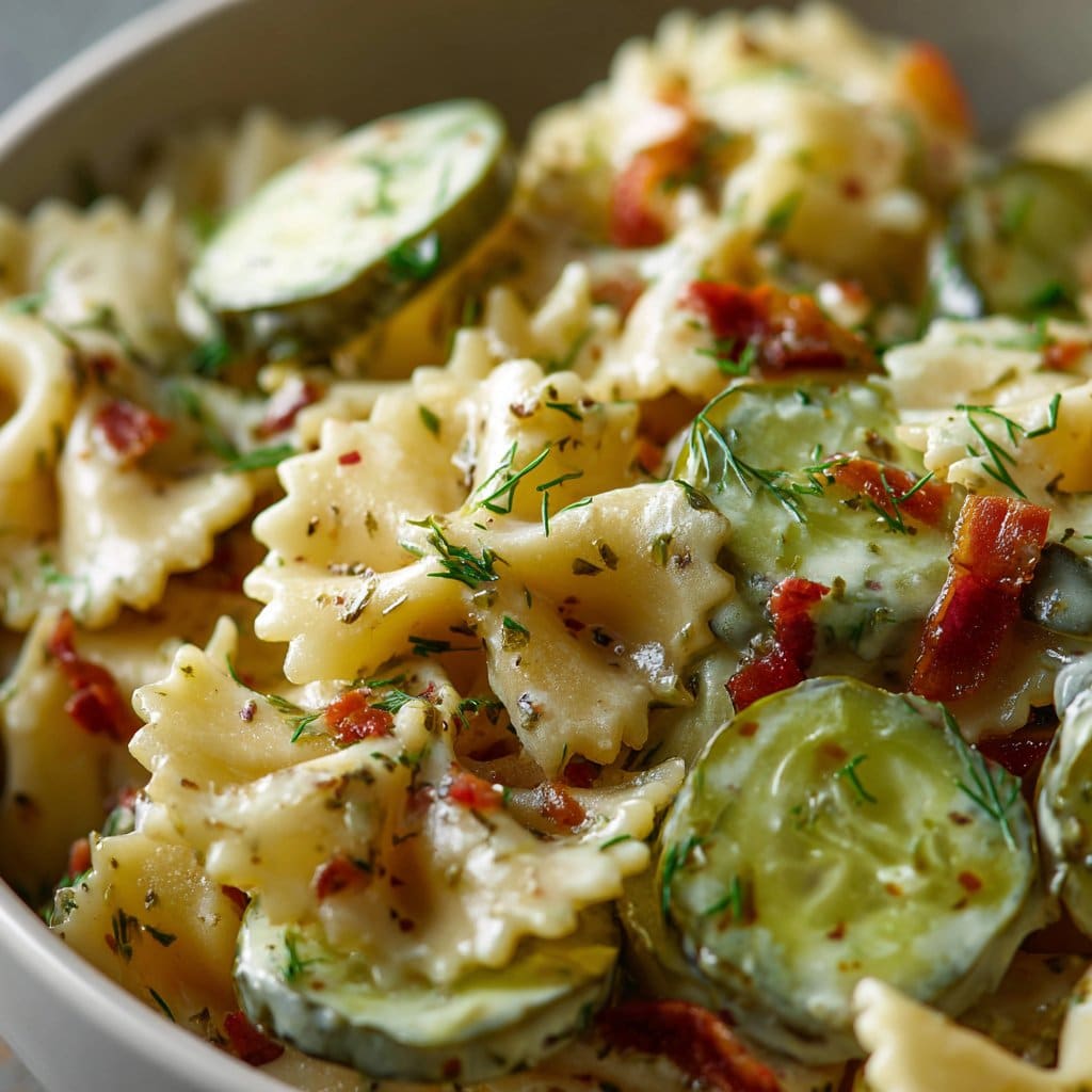 Dill Pickle Pasta Salad – Tangy & Addictive