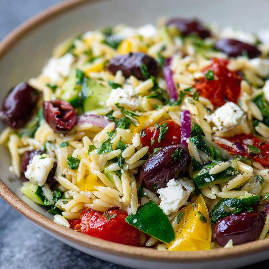 Greek Orzo Salad with Kalamata Olives