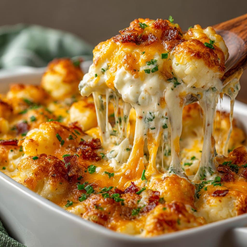 Loaded Cauliflower Casserole – Cheesy & Creamy