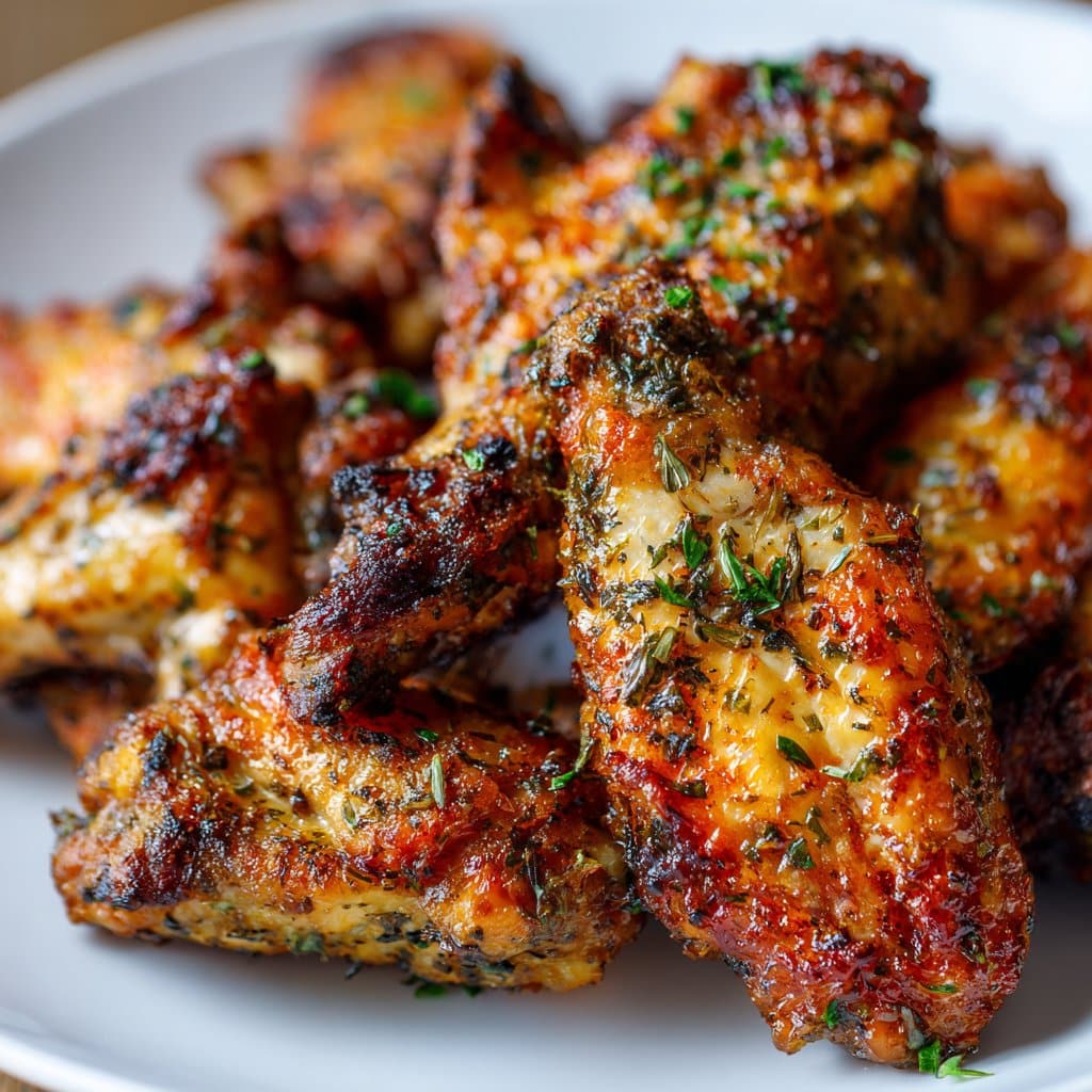 Air Fryer Chicken Wings with Garlic and Herbs