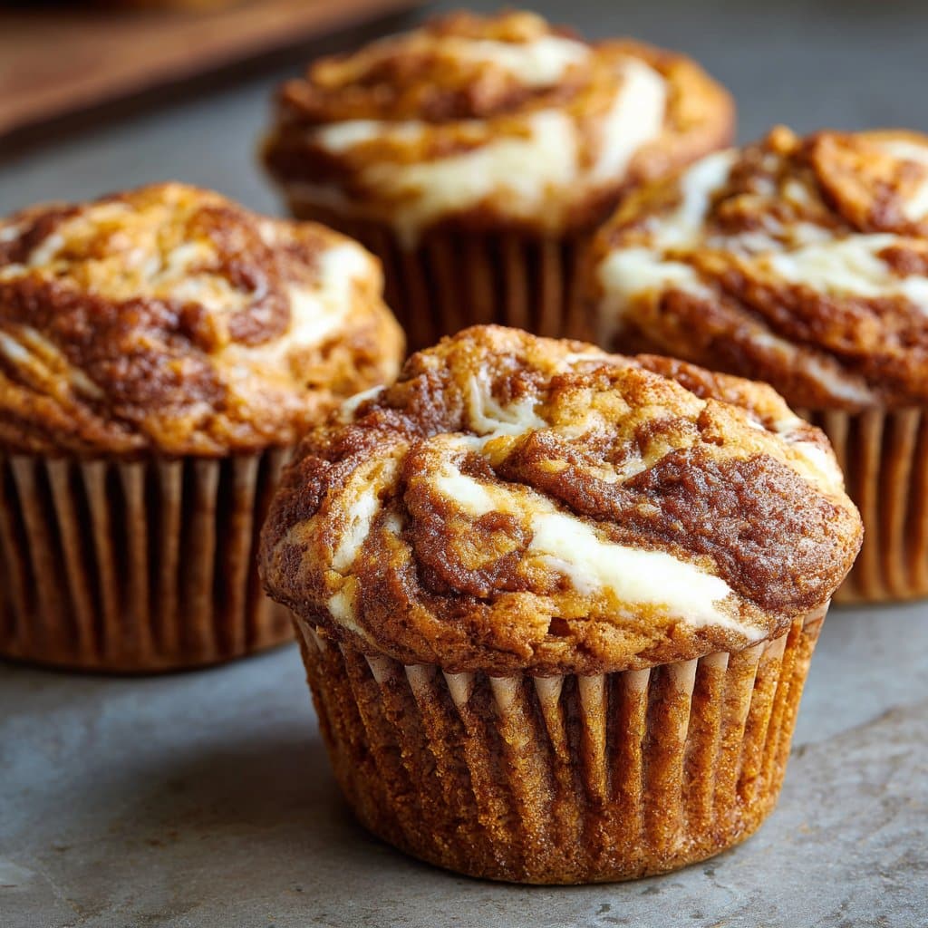 Pumpkin Cream Cheese Swirl Muffins