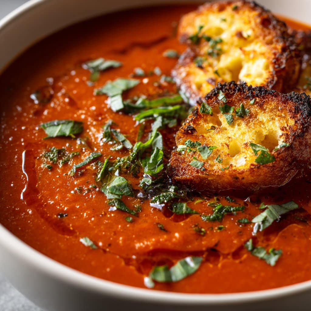 Roasted Tomato Soup with Fresh Herbs