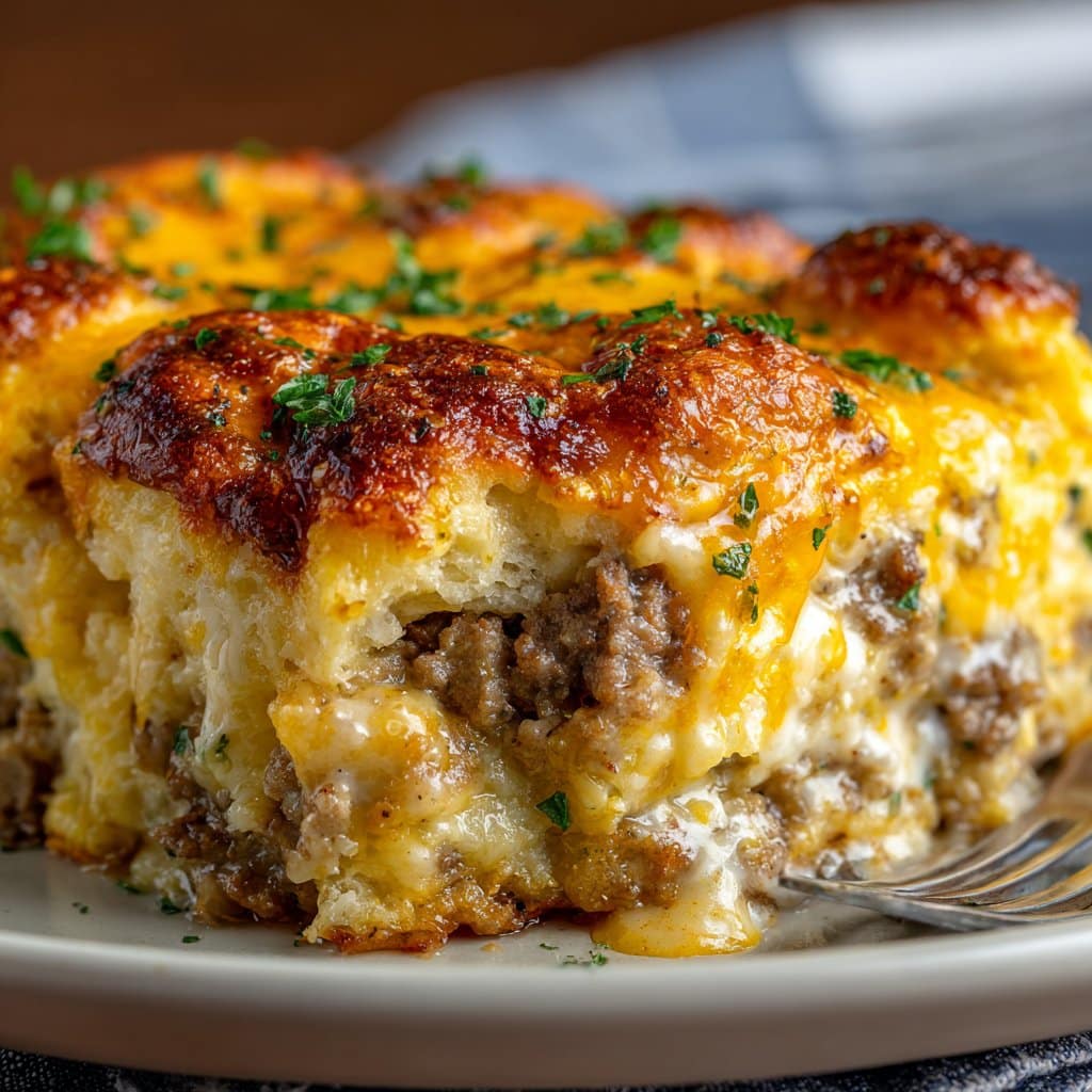 Biscuits and Gravy Breakfast Casserole