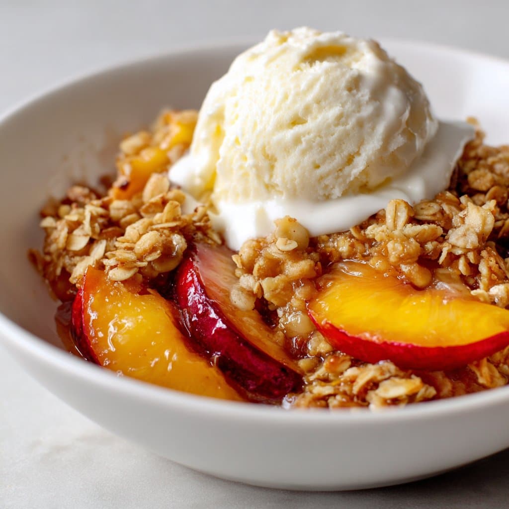Simple Summer Peach Crisp with Oat Topping
