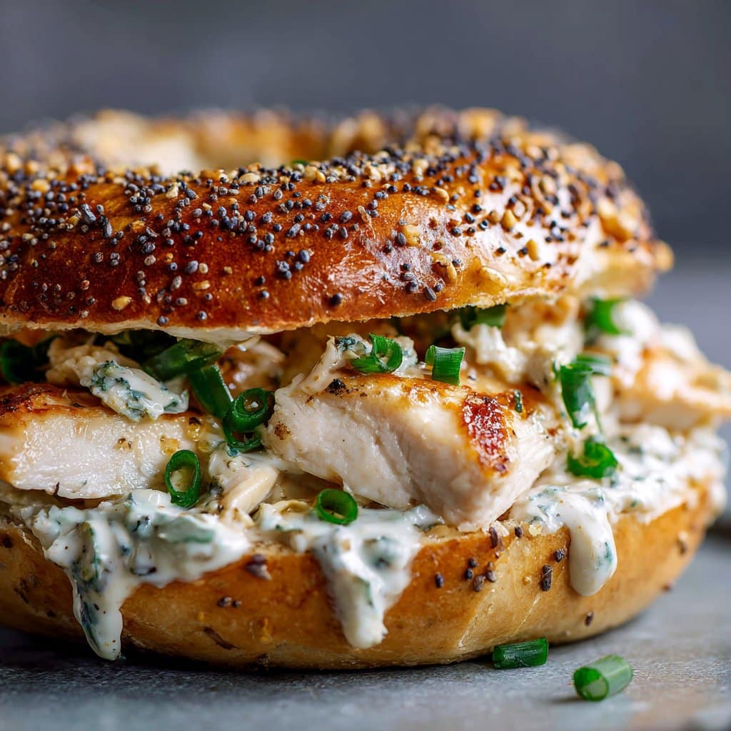 Everything Bagel Chicken with Scallion Cream Cheese Sauce