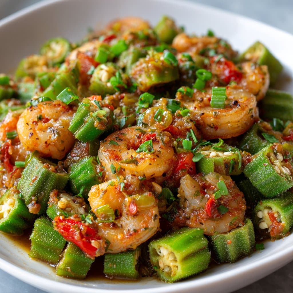 Smothered Okra With Shrimp