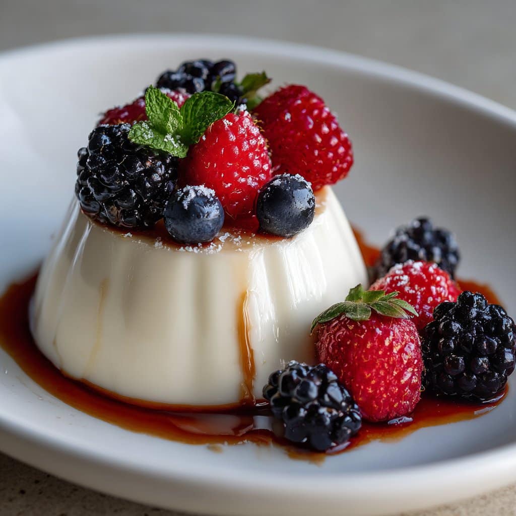 Vanilla Bean Panna Cotta with Berries