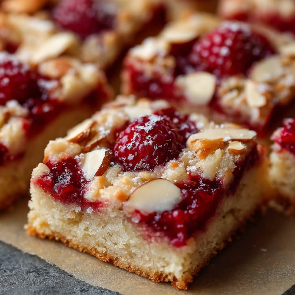Raspberry Almond Shortbread Bars