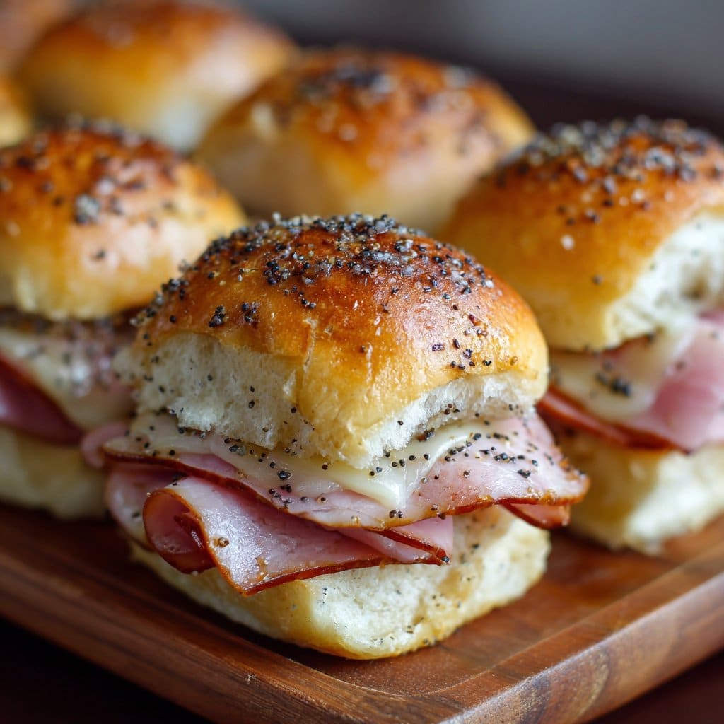 Ham and Swiss Sliders with Poppyseed Glaze for Your Next Gathering