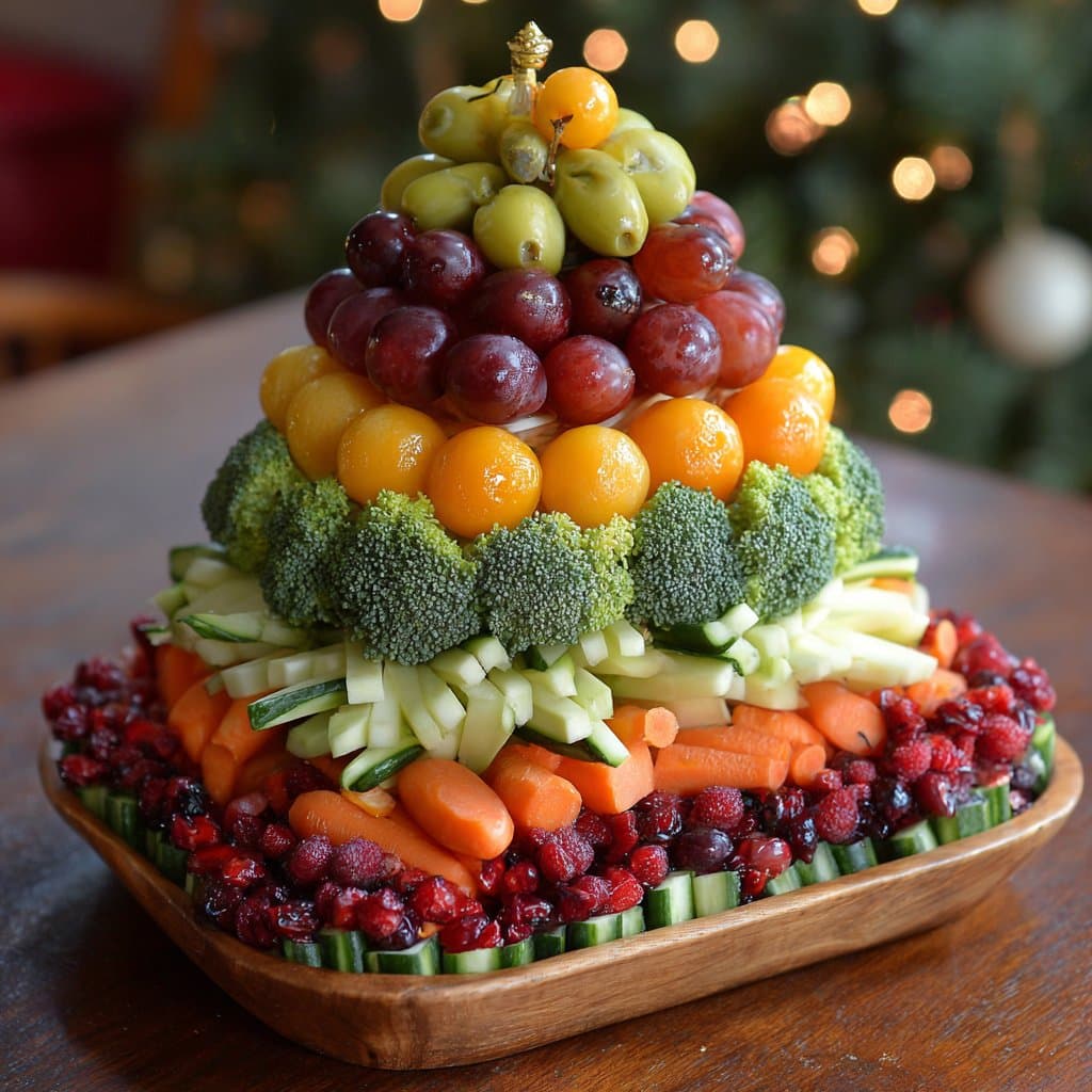 Christmas Tree Veggie Platter Moms Can Assemble in Minutes