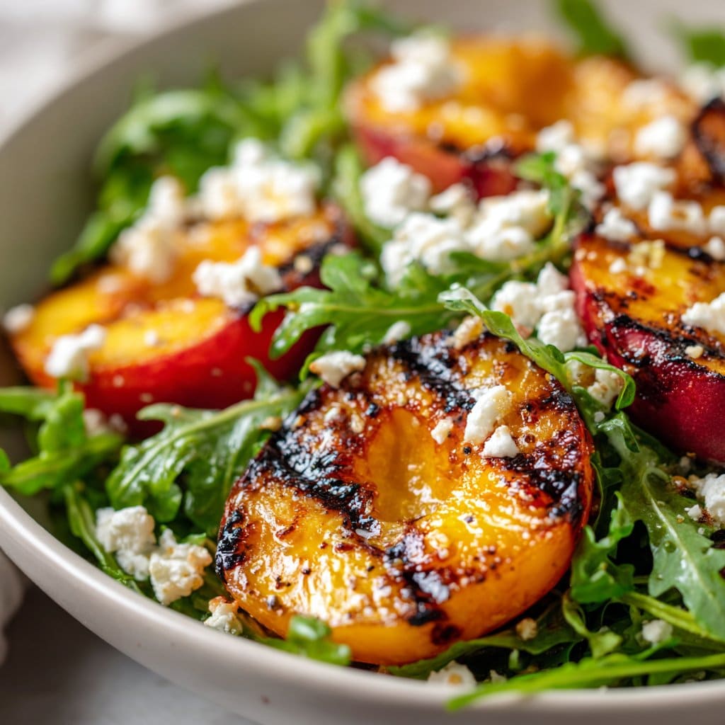 Grilled Peach Salad with Arugula and Feta