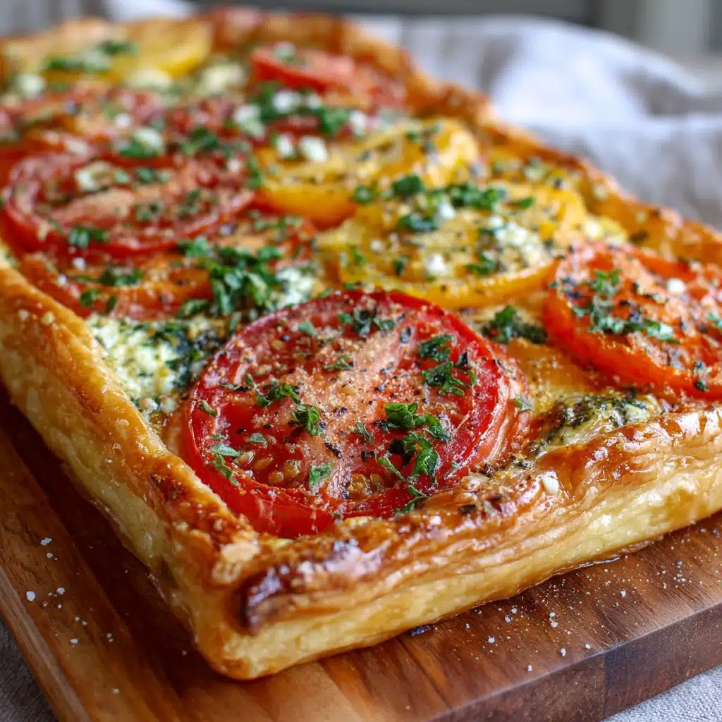 Puff Pastry Tomato Tart with Herbed Cheese