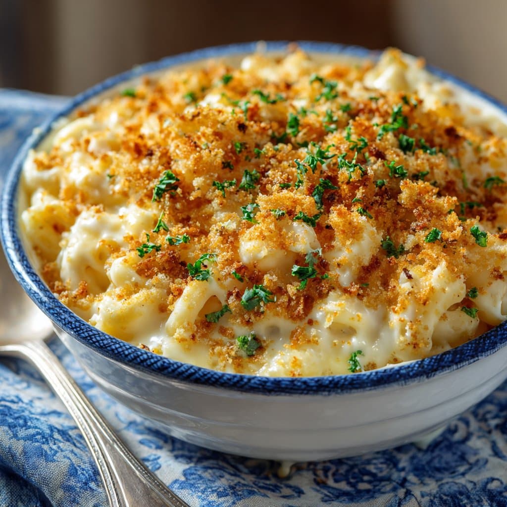 Creamy Mac and Cheese with Cracker Topping